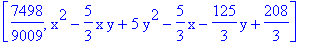 [7498/9009, x^2-5/3*x*y+5*y^2-5/3*x-125/3*y+208/3]